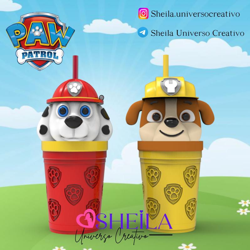 PAW PATROL MILK SHAKER CUP - BOGGIE - MARSHALL