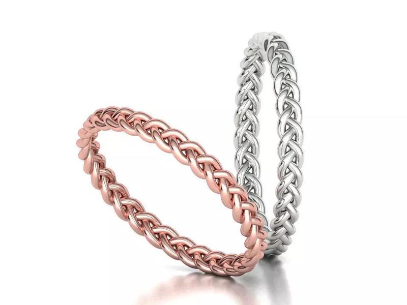Braided Stackable Band Ring Delicate Wedding Band 3dmodel