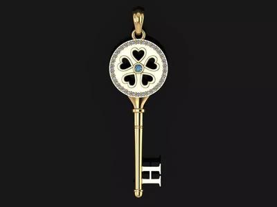 Key pendant letter H