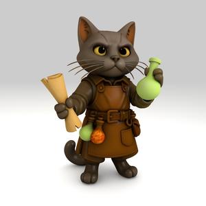 DnD Grey Cat Alchemist