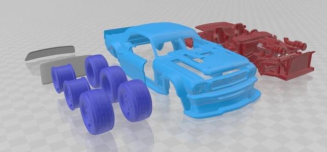 Ford Mustang Hoonicorn  – STL Car Model with Separate Parts