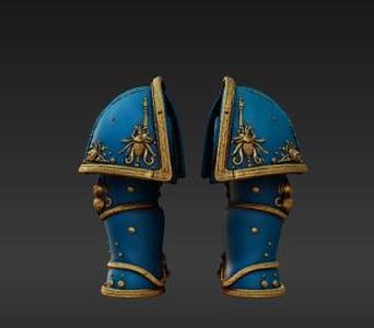 Bulbous Relic Armor Shoulder Pads - Detailed Heavy Crusader Upgrade for Tabletop Armies