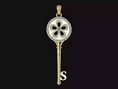 Key pendant letter S