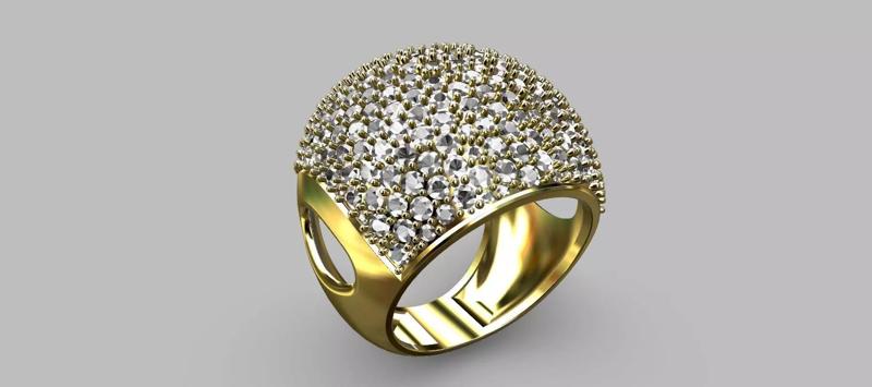 Bombe Pave Ring 30mm