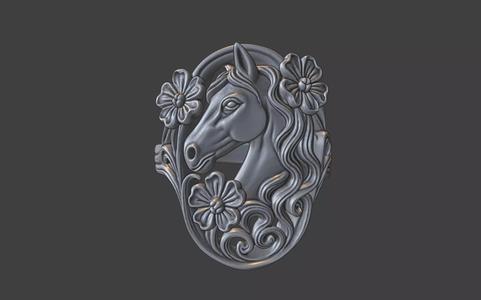 art nouveau floral horse ring nature inspired