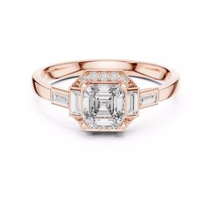 Asscher and Baguette Cut Diamond Wedding Ring 3DM STL Video