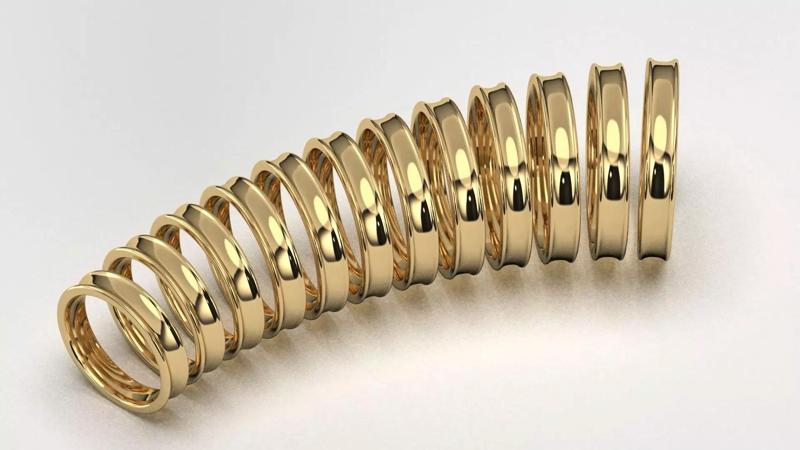 Band Ring for Men print model 3D R0136-W 4mm EU48- 70