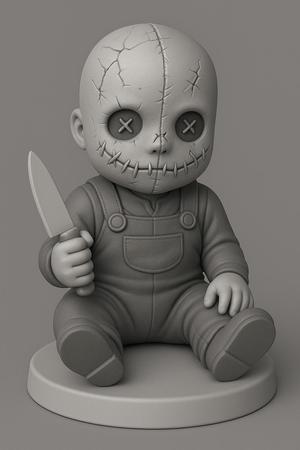 Creepy Slasher Baby | Horror Doll STL Figurine | Halloween 3D Print Model