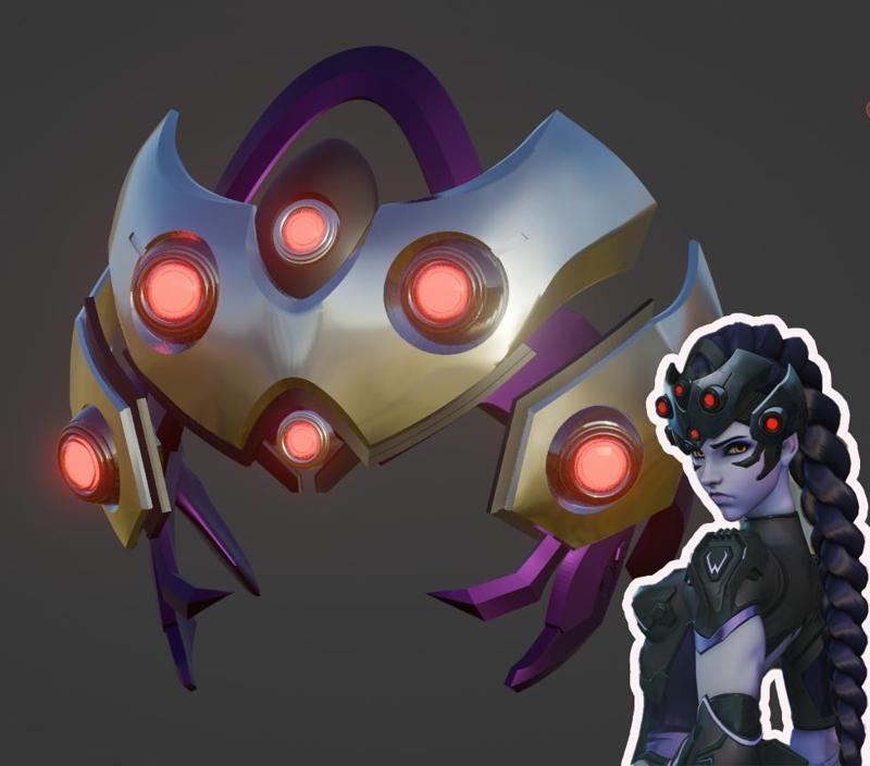 Overwatch 2 Widowmaker high detailed head pieces cosplay props 3D printable STL file