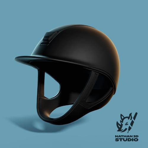 Stylized 3D Equestrian Helmet – Printable Fanart
