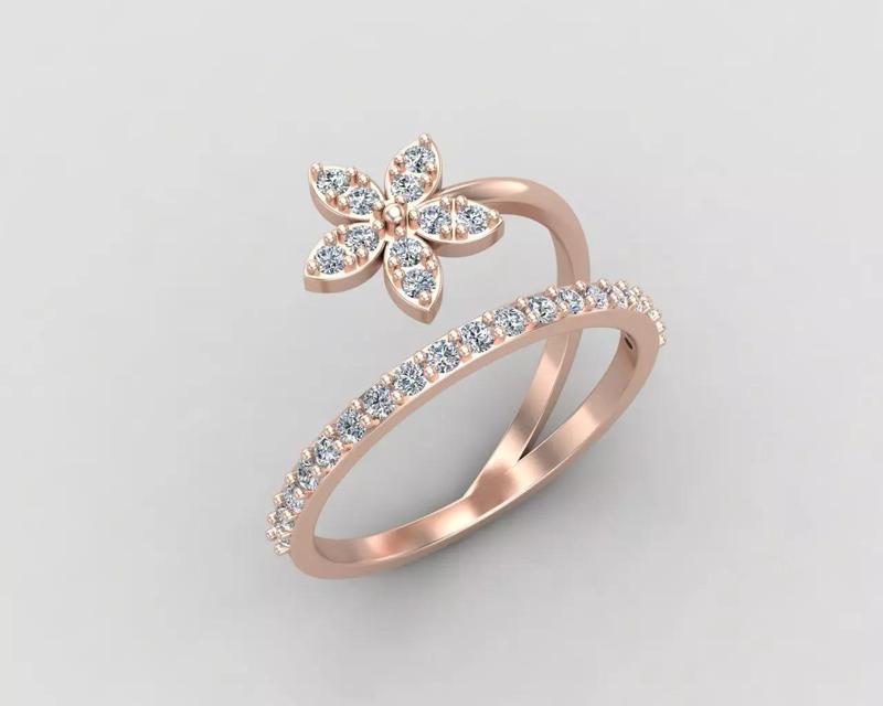Minimal Flower ring 129-MW