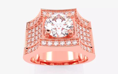 Mens Solitaire Ring 3dm stl renders details