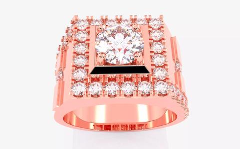 Mens Solitaire Ring 3dm stl renders details