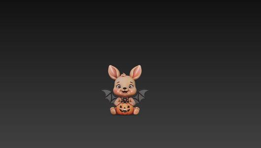Cute Halloween Bat-Bunny Figurine – 3D Printable Model