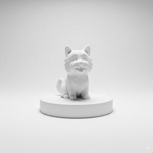 Cute Small Canine Figurine - Adorable Desktop Pet Decor 3D Print Model