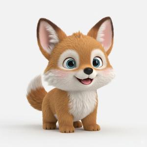 Cute Baby Coyote Figure - Cartoon Animal Statue for Tabletop & Decor