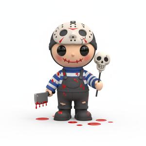 Chibi Slasher Character Figurine STL - Adorable Horror Collectible 3D Print Model