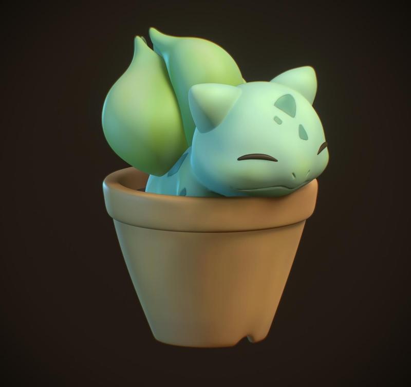 Bulbasaur in his pot - POKEMON