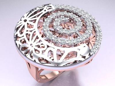 Mesh flower ring - Italian rings - Womens Rings - N6442