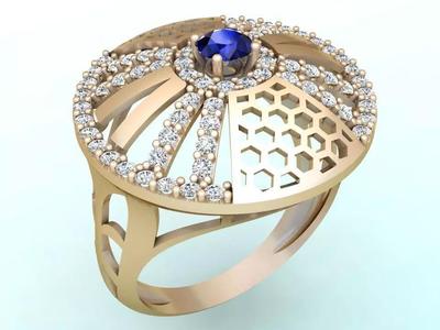Mesh flower ring - Italian rings - Womens Rings - N6401