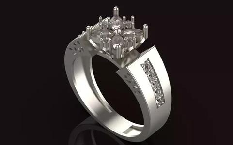 Solitaire Engagement Ring jewelry Gold silver 3D print model
