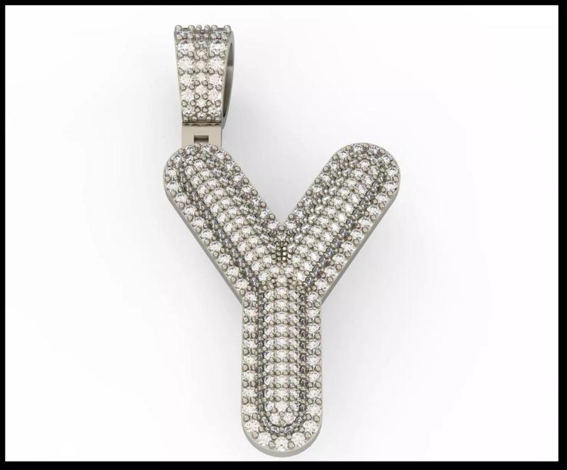 Y BUBLLE FONT PENDANT