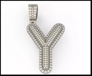 Y BUBLLE FONT PENDANT