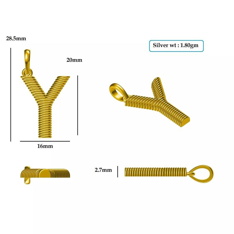 Y Pendant gold plated letter