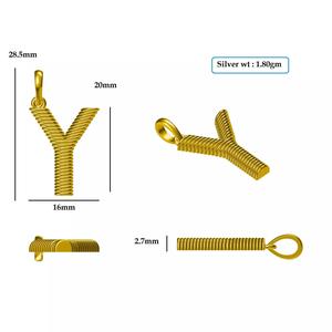 Y Pendant gold plated letter