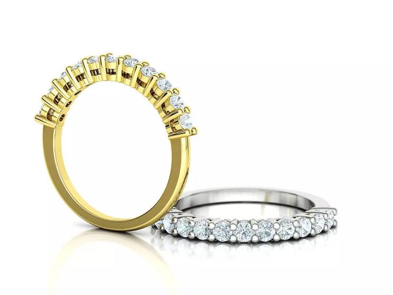 11 Stone 25 pointer Gems Half Eternity Ring Diamond Band