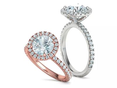2ct Round Halo Pave Setting Engagement Ring 3dmodel