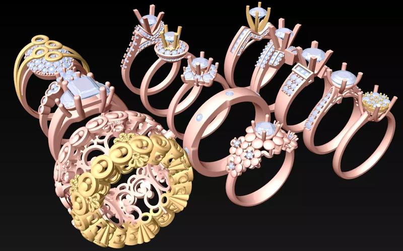 14  Womens Ring - Collection 3d Ring Jewellery Models bulk- AW14