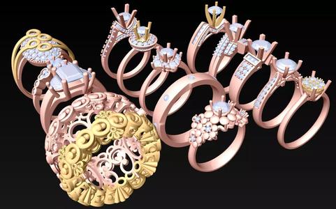 14  Womens Ring - Collection 3d Ring Jewellery Models bulk- AW14