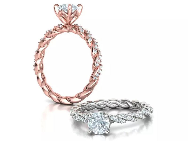 1ct Engagement Ring Spiral Design Bespoke Ring 3model