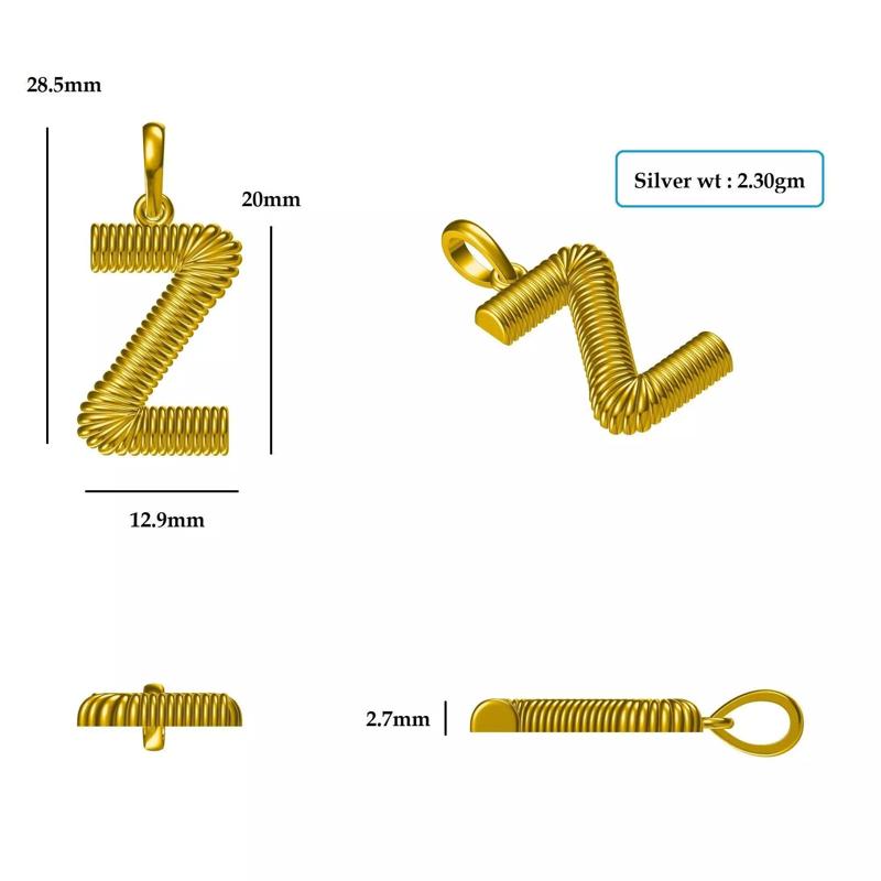 Z Pendant gold plated letter charms