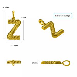 Z Pendant gold plated letter charms