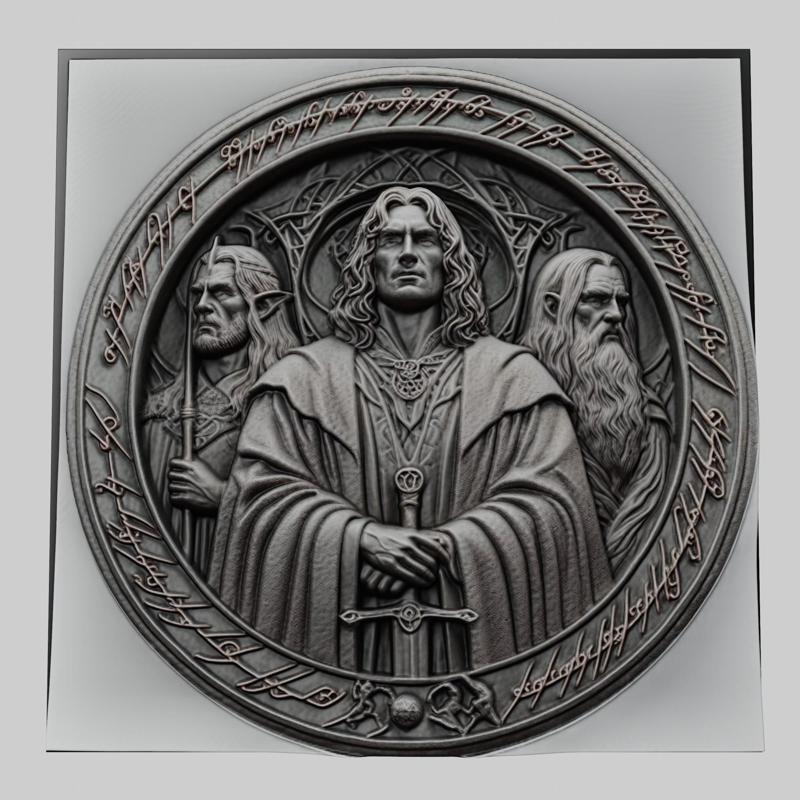 Lord of Rings Faramir 3d printer relief medallion stone tablet obj stl