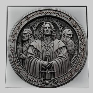Lord of Rings Faramir 3d printer relief medallion stone tablet obj stl