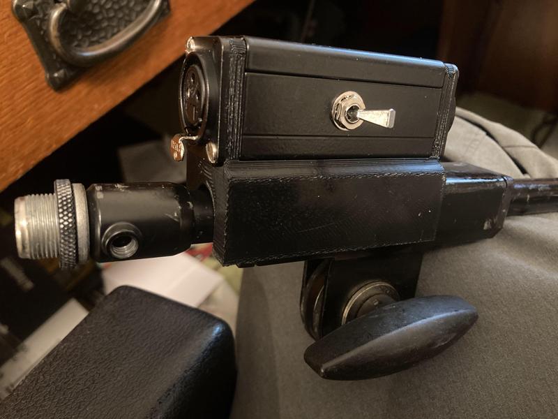 Neutrik NA enclosure mount for K&M Microphone Stand Boom Arm