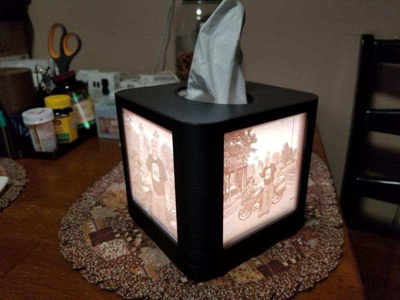 Tissue Box Cover Lithophane Night Light