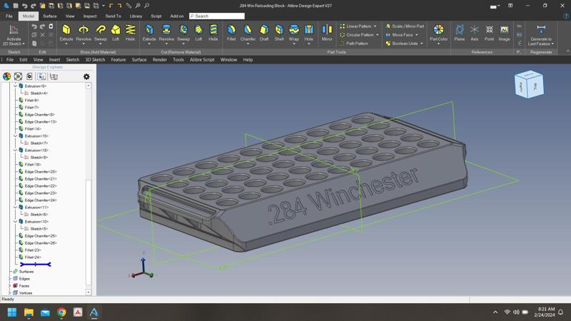 .284 Winchester Reloading Block