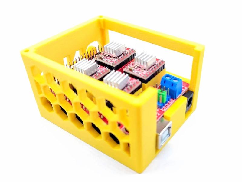 Arduino Uno R3 + CNC shield housing case + Fan 50x50 cover