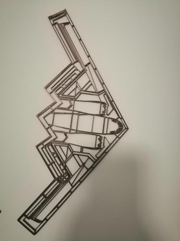 B2 bomber plane silouette