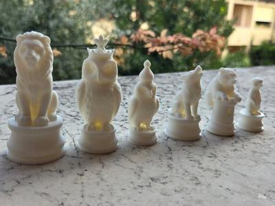 Animal themed chess set