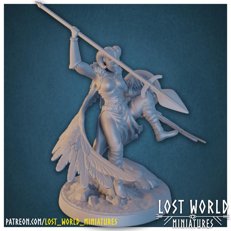 Valkyrie Miniature Supported- Pose A - 3D Printable 3D print model