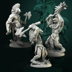 Trolls male set 3 miniatures 32mm pre-supported