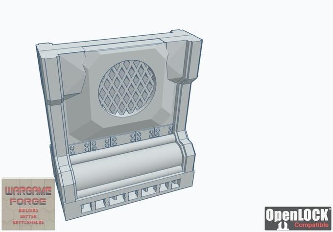 Specialty Wall Large Vent Opening, OpenLOCK Modular Industrial Terrain Tiles Expansion Set