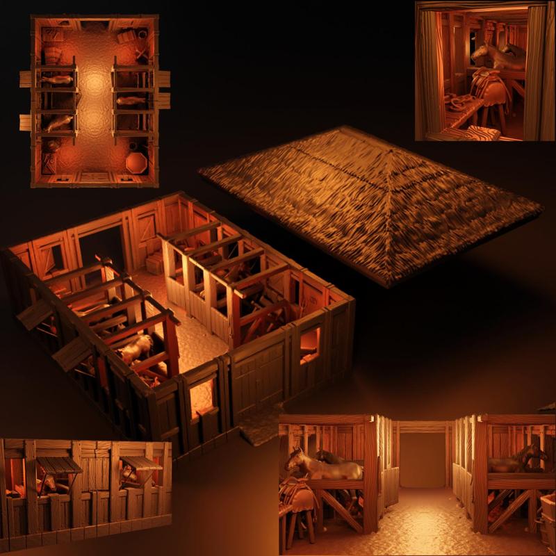 Three Crossings Stables - modular terrain OpenLOCK compatible