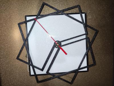 Square rotating wall clock bigger hour hand