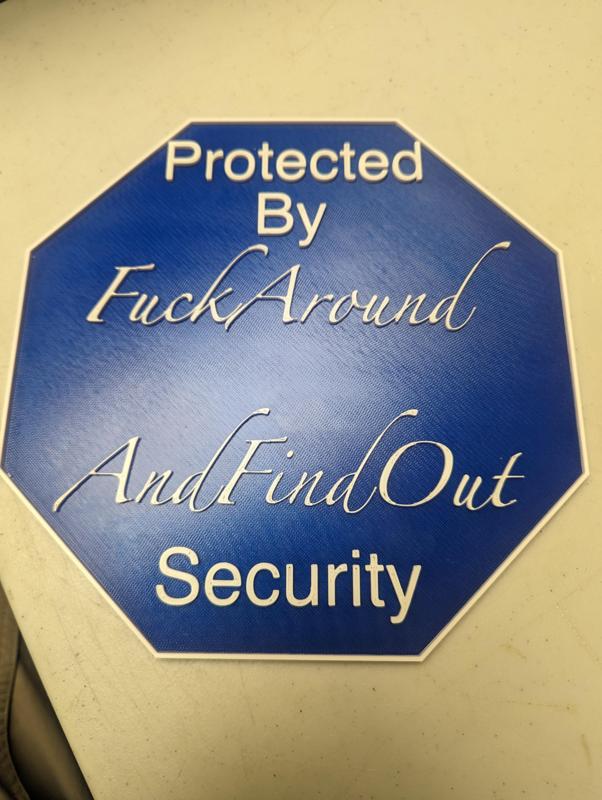 FAFO Security Sign